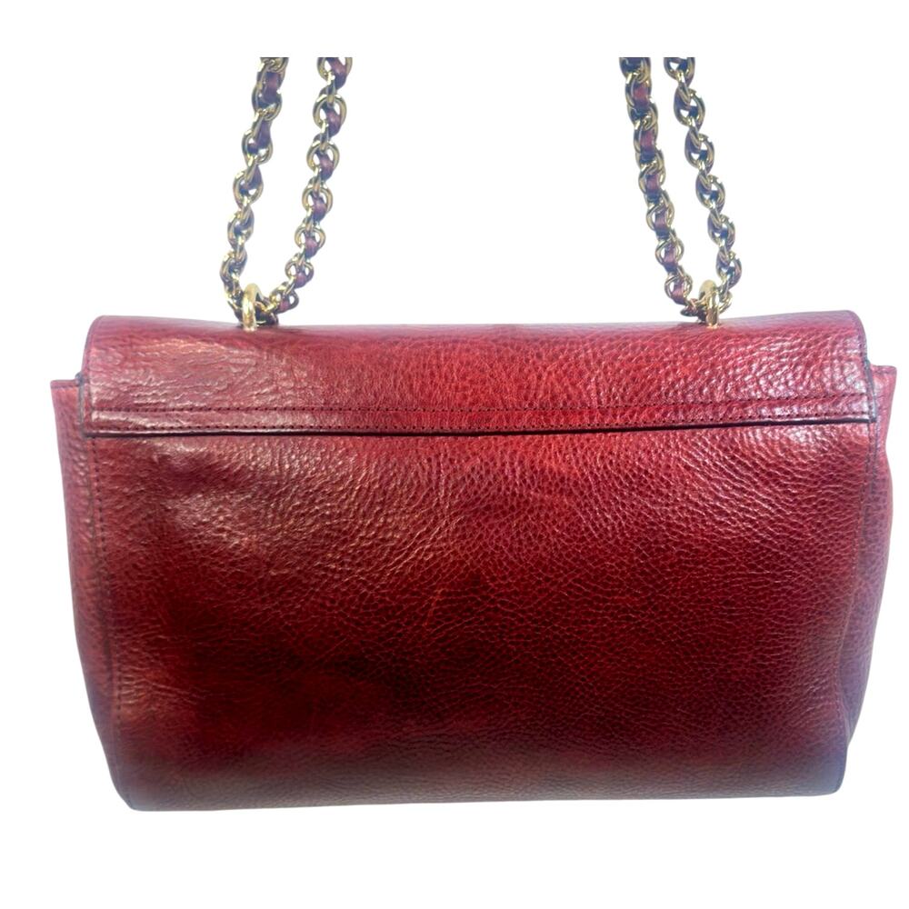 Mulberry Lily Burgundy Oxblood Leather Shoulder Bag Gold Hardware COA - Picture 2 of 16